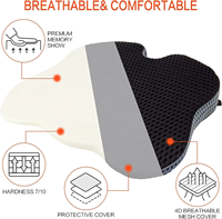 Coussin de siège de voiture en mousse à mémoire de forme réglable et respirant personnalisé pour siège de voiture conducteur passager améliorer le soulagement de la sciatique noir