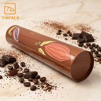 Boîte en métal cylindrique personnalisée de qualité alimentaire écologique pour le stockage du chocolat, du café, du thé, emballage pour cadeaux