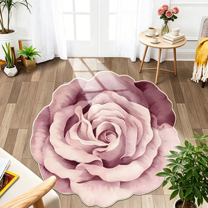 Alfombra de Diseño Floral 3D de Lujo Personalizada, Moderna, Lavable, Antideslizante, de Imitación de Lana, Alfombra Suave <span class=keywords><strong>para</strong></span> Sala de Estar - Product Image 1