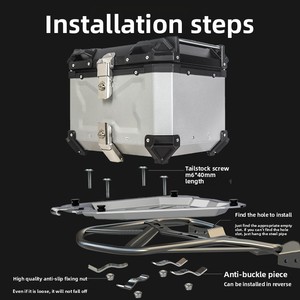 Nova Caixa Traseira/Lateral de Alumínio para Motocicletas e Veículos Elétricos de 36L-100L, Impermeável, Fabricada na China - Product Image 3
