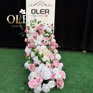 Chemin <span class=keywords><strong>de</strong></span> table en fleurs artificielles en soie faites à la main personnalisables pour la décoration <span class=keywords><strong>de</strong></span> jardin au sol - Style moderne, durable, réutilisable, en gros OLER - Product Image 2