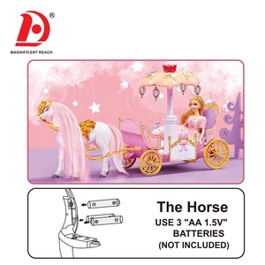 HUADA 2023 Children Battery Operated <strong>Toy</strong> Kids Electric Princess Pink Royal <strong>Horse</strong> <strong>Carriages</strong> <strong>Toy</strong> for Dolls - Product Image 5