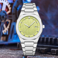 Jam Tangan Pria Kasual Warna Biru Laut Baja Fashion Perak Quartz Grosir Kustom