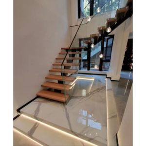 Tout nouveau moderne intérieur <span class=keywords><strong>d</strong></span>écoration de <span class=keywords><strong>la</strong></span> maison personnalisable <span class=keywords><strong>escalier</strong></span> en colimaçon à plusieurs niveaux PVC bois massif acier vol avec garde-corps en verre - Product Image 2