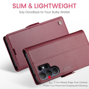 Funda CASEME para <span class=keywords><strong>Samsung</strong></span> <span class=keywords><strong>Galaxy</strong></span> S26 Ultra, Serie <span class=keywords><strong>023</strong></span>, con Bloqueo RFID, Acabado Brillante y Soporte - Rojo - Product Image 5