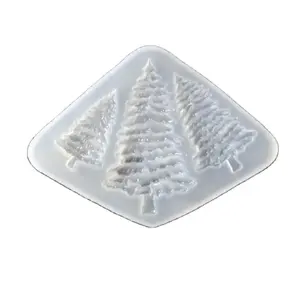 3穴クリスマスツリー型シリコンモールドケーキデコレーションフォンダンクッキーツール3Dシリコンモールドガムペーストキャンディー