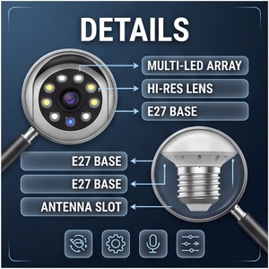 Caméra de sécurité domestique WiFi PTZ SHUZHI <span class=keywords><strong>4MP</strong></span> avec vision nocturne, modèle E27 - Product Image 4