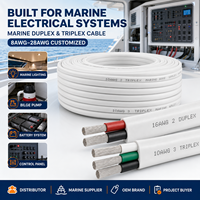 Câble marin en cuivre étamé PVC 600V Duplex Triplex 10AWG 12AWG 14AWG 16AWG OEM pour bateau