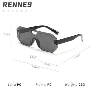 Лидер продаж, оптовая продажа, унисекс, односекционные солнцезащитные очки-пилоты, прямоугольные очки UV400, линзы для летнего отдыха, повседневная одежда - Product Image 4