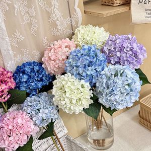 Yiyi <b>Flowers</b> Artificial Hydrangea 216 Petals Silk <b>Single</b> Branch For Home Wedding Decoration - Product Image 2
