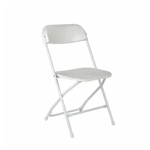 Folding Chair Garden Use Plastic Cheap Wholesale Outdoor for Parties Wedding Garden White/black Powder Coating Outdoor Furniture