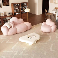 Canapé trois places en velours d'agneau noir Rosegia, style petit appartement, pour espace de repos de chambre principale, avec rembourrage en éponge Cloud Clothing Store