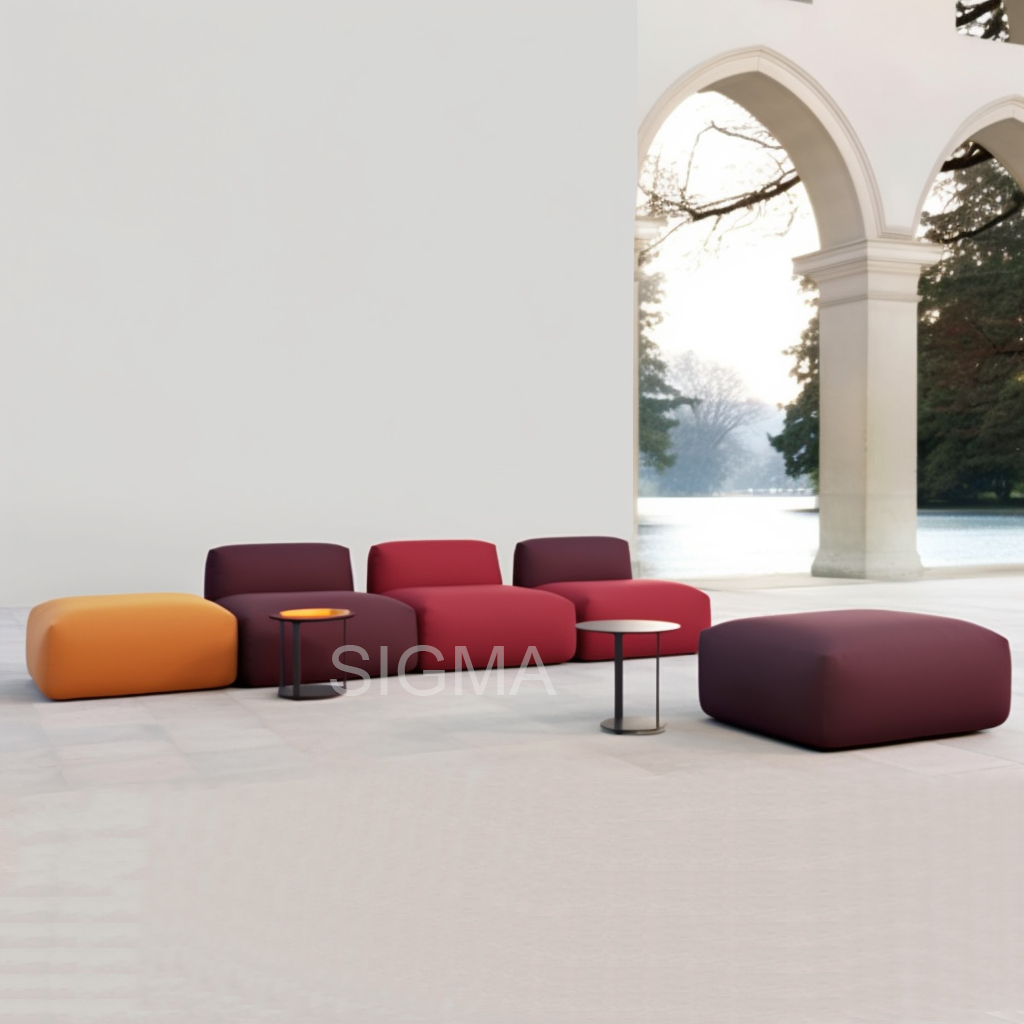 Simplicity modern patio outdoor furniture comfortable Contrasting color sectionals sofa set