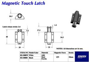 מגע יחיד מתכת דלת מגנטי דלת latch latch latch מגנטים מטבח סלון סלון סלון סלון המלון יישומים חיצונית - Product Image 4