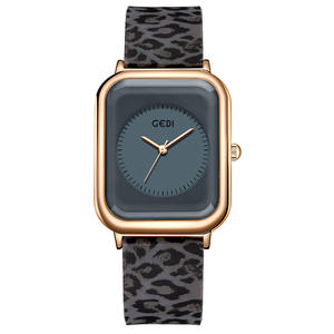 Montre à quartz élégante pour femmes, grand cadran, motif léopard, bracelet en silicone, montre-bracelet tendance - Product Image 2