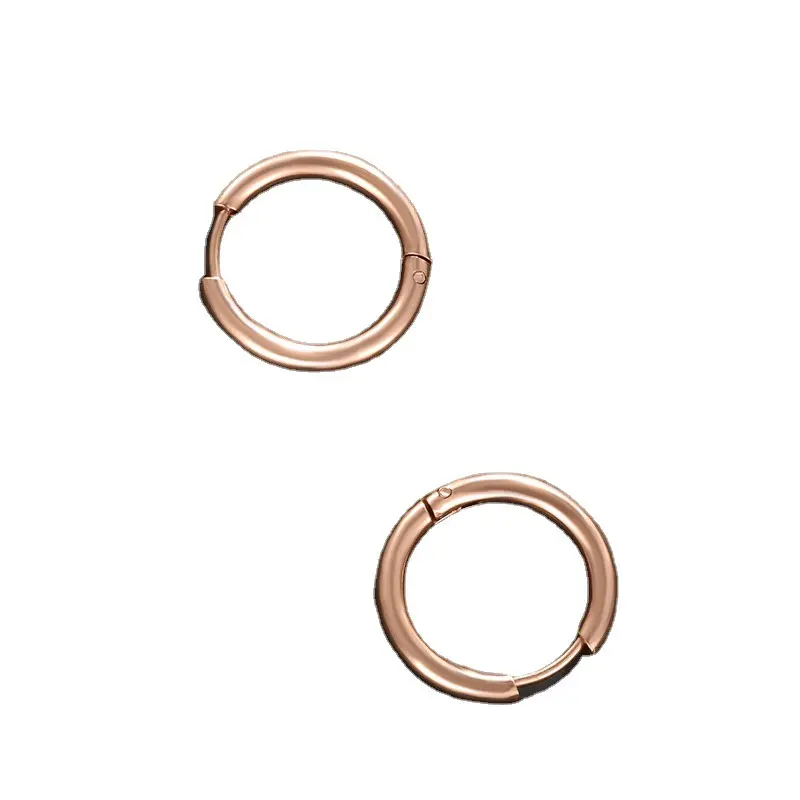 Simple cold air circle plain ear circle niche titanium steel black stainless steel earrings earrings