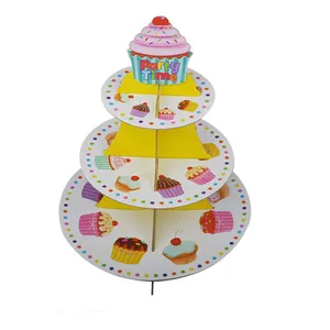 थोक 3 स्तरीय कप केक गत्ता स्टैंड गत्ता केक स्टैंड गत्ता कप केक स्टैंड प्रदर्शन के लिए जन्मदिन का