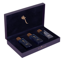 Boîtes d'emballage cadeau pour flacons de parfum pour hommes, design de luxe personnalisé, fabrication artisanale, doublure en éponge pour crème pour le visage, matériaux recyclés
