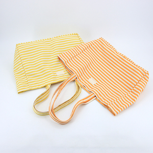 GRS GOTS Sac fourre-tout en toile de coton classique recyclé OEKO-TEX Sac fourre-tout à rayures Slouchy - Product Image 2