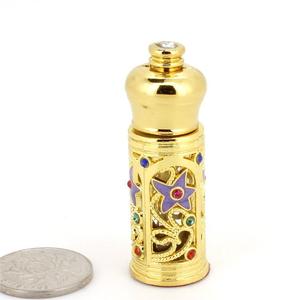 Bouteilles d'huile de <span class=keywords><strong>parfum</strong></span> vides décoratives rechargeables de 3ml en alliage et verre de style arabe moyen-orient Dubaï à l'ancienne - Product Image 6