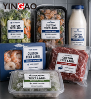 Etiqueta Adhesiva para Alimentos Congelados, Impermeable, Blanca, de PP, Adhesivo de Baja Temperatura para Bandejas de Carne y Mariscos Refrigerados, Etiquetas de Embalaje Yingao
