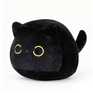 Giocattoli di Peluche a Forma di Gatto Nero all'Ingrosso, Morbidi e Carini, Regalo per Bambini, Decorazione per la Casa, Bambole di Peluche, Cuscini Decorativi - Product Image 1