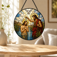 Attrape-soleil décoratif en vitrail artistique Scène de la Cène, pour vitrine de foi