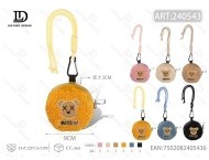 Monedero de peluche con forma de oso redondo con cremallera para guardar monedas - Product Image 3