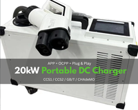 Sixpenceev Chargeur EV portable 20 kW DC CCS1 CCS2 GB/T, station de charge rapide Plug and Play pour flotte, atelier et secours d'urgence