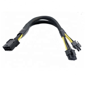 באיכות גבוהה 30cm 16AWG GPU VGA PCI-e 8 פינים נקבה כדי הכפול GPU 8(6 + <span class=keywords><strong>2</strong></span>) פין זכר שרוולים GPU 8Pin ספליטר כוח הארכת כבל - Product Image 2