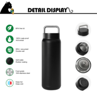 Gourde isotherme personnalisée avec logo, 20 oz (600 ml), acier inoxydable 18/8, finition mate douce au toucher, emballage cadeau d'entreprise, vente en gros