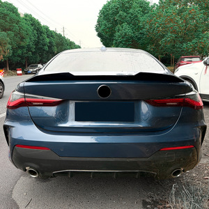 Rear Spoiler For 2020 BMW 4 Series G22 Coupe Piano Black Carbon Fiber Texture ABS Ducktail Trunk Lip - Product Image 3