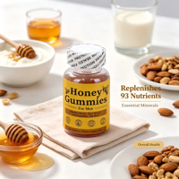 Gummies au Miel de Manuka et au Shilajit Sans Sucre Ajouté Non-OGM Améliore l'Immunité et Soutient l'Énergie Complément Alimentaire pour Adultes 60 Unités