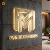Lettres en relief 3D personnalisées rétroéclairées par LED, en acier inoxydable, avec halo, pour enseigne de magasin, hôtel, hall, réception, logo mural