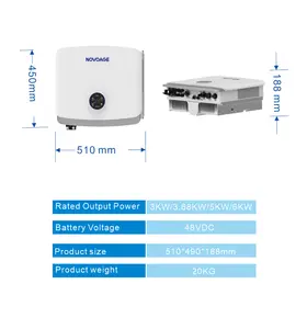 2 MPPT Hybrid Solar Wechsel richter 8000W PV Eingang 3000W netz unabhängiger einphasiger Home Solar Wechsel richter 5/10 Jahre Garantie