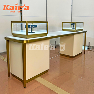 Meja pajangan perhiasan mewah desain furnitur pajangan kabinet dengan lemari kaca dan lampu LED untuk toko ritel - Product Image 6