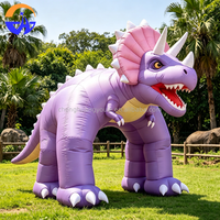 Triceratops Gonflable Géant Violet pour Décoration Extérieure, Jardin, Parc, Fête d'Anniversaire pour Enfants, Événement Commercial