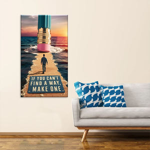 Quadro su tela con citazione ispiratrice - Dipinto a spruzzo con la frase: «Se non trovi un modo» - <span class=keywords><strong>Arte</strong></span> per decorazione da parete per ufficio e casa - Product Image 3