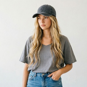 Custom Vintage Adjustable Unstructured Low Profile Golf <b>Plain</b> Dad Hat Washed Cotton Baseball <b>Caps</b> for Men Women - Product Image 3