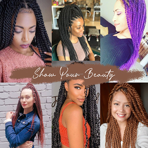 Bán Buôn Senegalese Twist Crochet Phần Mở Rộng Tóc Xoắn Dài Bện Tóc 18Inch 90G Rắn Và Hỗn Hợp Màu Sắc Sợi Tổng Hợp - Product Image 6