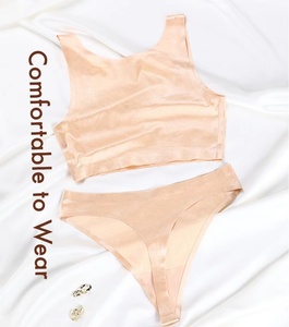 <span class=keywords><strong>Ensemble</strong></span> de lingerie pour femmes-Soutien-gorge sans armatures et culotte à dos en T Débardeur une pièce résistant aux chocs, sans couture et respirant, pour l'exercice de yoga et de <span class=keywords><strong>sport</strong></span> - Product Image 5