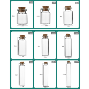 22mm tùy chỉnh kích thước rỗng 5ml 10ml <span class=keywords><strong>15ml</strong></span> 30ml 20ml chai thủy tinh lọ lọ thủy tinh đáy phẳng kiểm tra ống với nút chai cap - Product Image 2