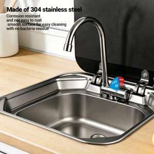 Robinet d'eau chaude et froide pliable pour <span class=keywords><strong>camping</strong></span>-<span class=keywords><strong>car</strong></span>, en acier inoxydable, rotatif et pliable, pour évier de caravane, <span class=keywords><strong>camping</strong></span>-<span class=keywords><strong>car</strong></span>, cuisine - Product Image 4