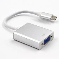 Kabel Data Definisi Tinggi USB 3.1 USB-C ke VGA untuk Laptop, Kabel Koneksi Layar 3.1 ke VGA