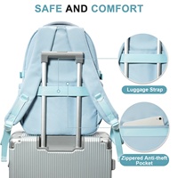Sac à dos pour ordinateur portable unisexe moderne, style entreprise et universitaire, doublé, avec bretelles rembourrées, imperméable, à dos souple et fermeture éclair, pour voyage et école