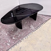 Table basse de luxe en marbre Nero Marquina, tables basses en pierre
