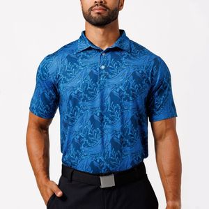 Chemises de golf vintage personnalisées en tissu Spandex/Polyester imprimé à motifs, séchage rapide, haute élasticité, qualité supérieure - Product Image 1