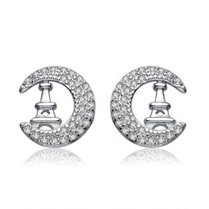 Boucles d'oreilles croix en argent sterling 925 tendance, bijoux uniques en zircon, clous d'oreilles simples - Product Image 5