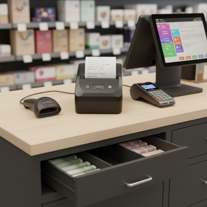 เครื่องพิมพ์ใบเสร็จความร้อนขนาดเล็ก 58 มม. แบบพกพา สำหรับพิมพ์ขาวดำ มีสินค้าในสต็อก - Product Image 1