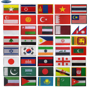 Venta al por mayor de Asia Bandera Nacional insignia bordada Velcro brazalete tela impresión Digital Stock - Product Image 1